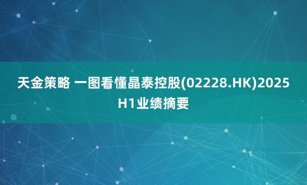 天金策略 一图看懂晶泰控股(02228.HK)2025H1业绩摘要