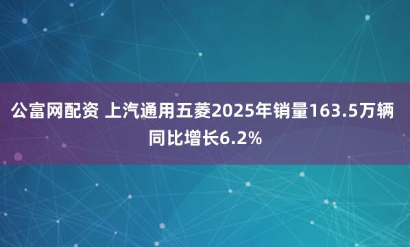 公富网配资 上汽通用五菱2025年销量163.5万辆 同比增长6.2%